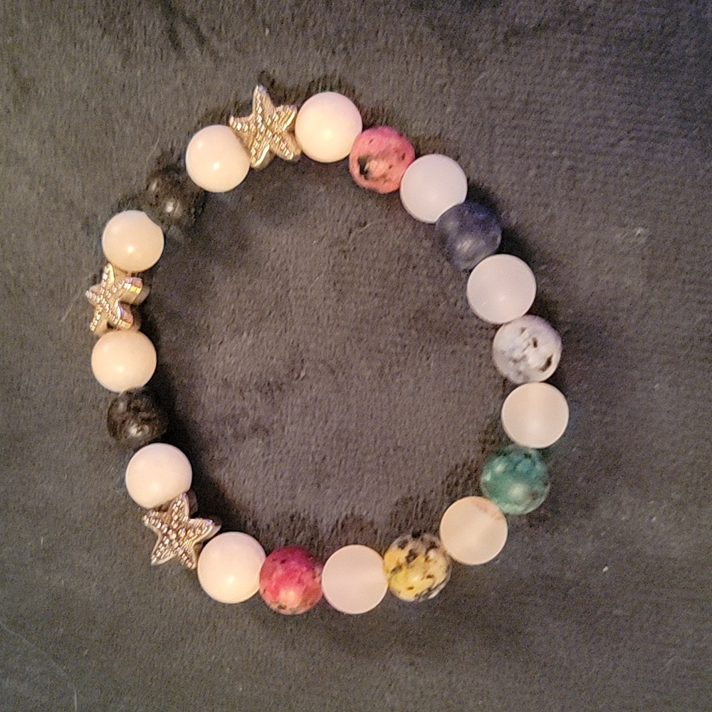 NWT Handmade Mixed Semiprecious Stone Bracelet